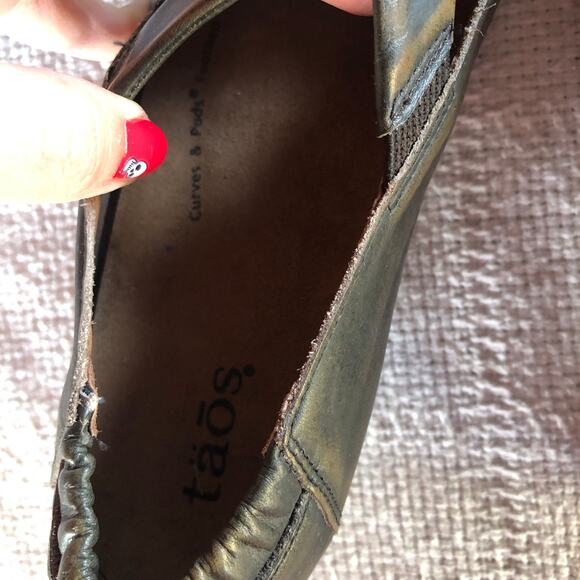 Taos Mary Jane Ballet Flats 37 6-6.5 Brown Leather Slip On 37 6-6.5 Casual Chic - Picture 7 of 11